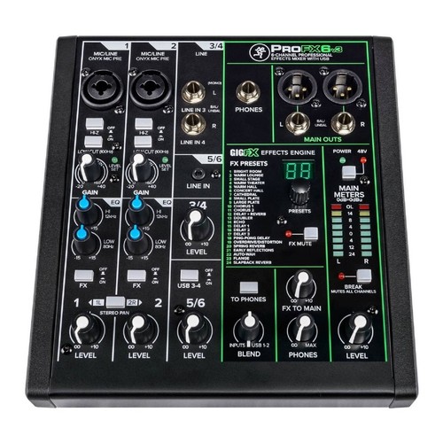 Mixer usb mackie profx6v3 - usb,