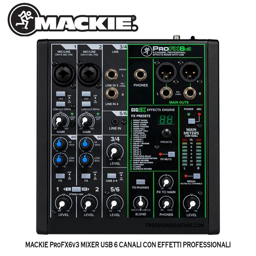 Mackie profx6v3 mixer usb - mackie,