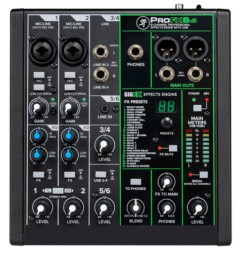 Mackie profx6v3 mixer effetti - profx6v3,
